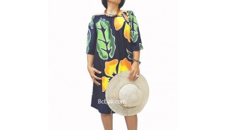 poncho top dress black handpainting flowers 